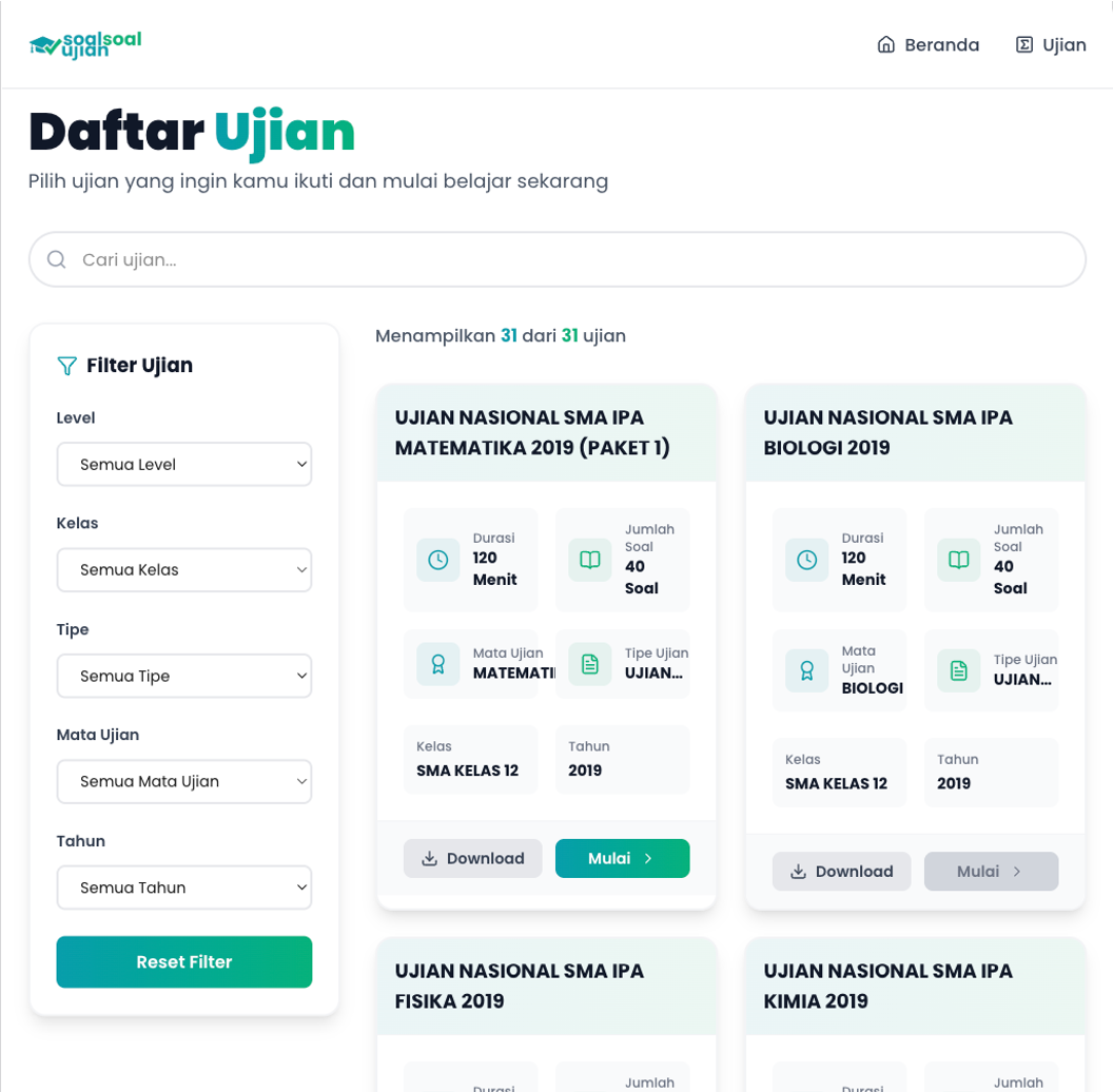 Fitur Ujian